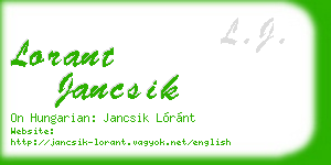 lorant jancsik business card