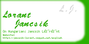 lorant jancsik business card